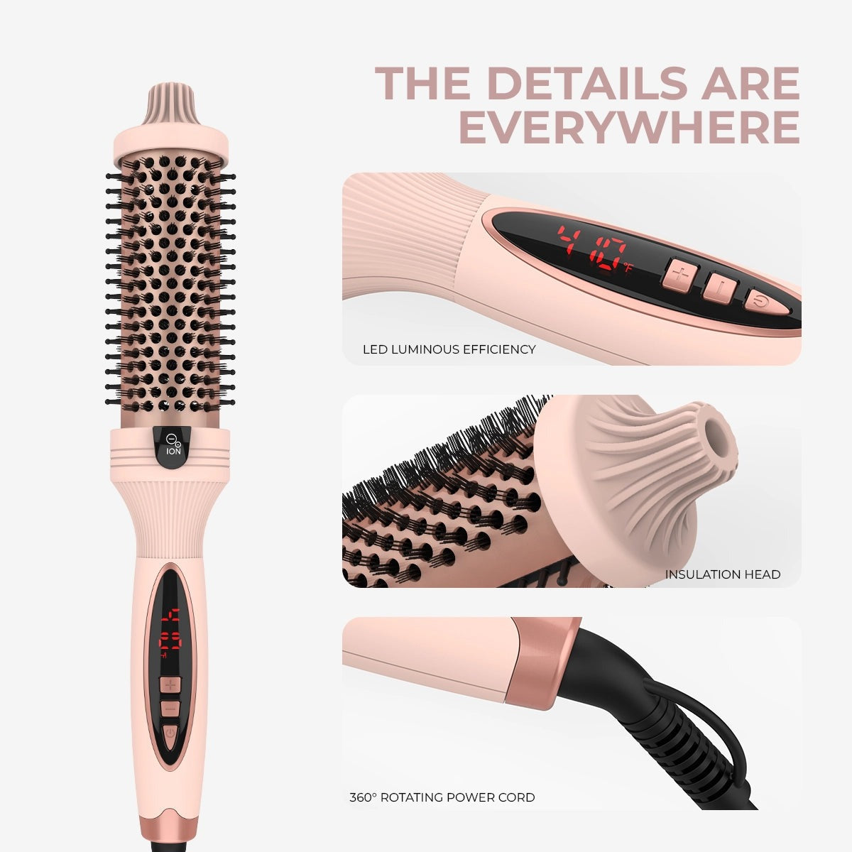 Cetosy™ 3-in-1 Pro Negative Ion Two PTC Heaters Thermal Brush