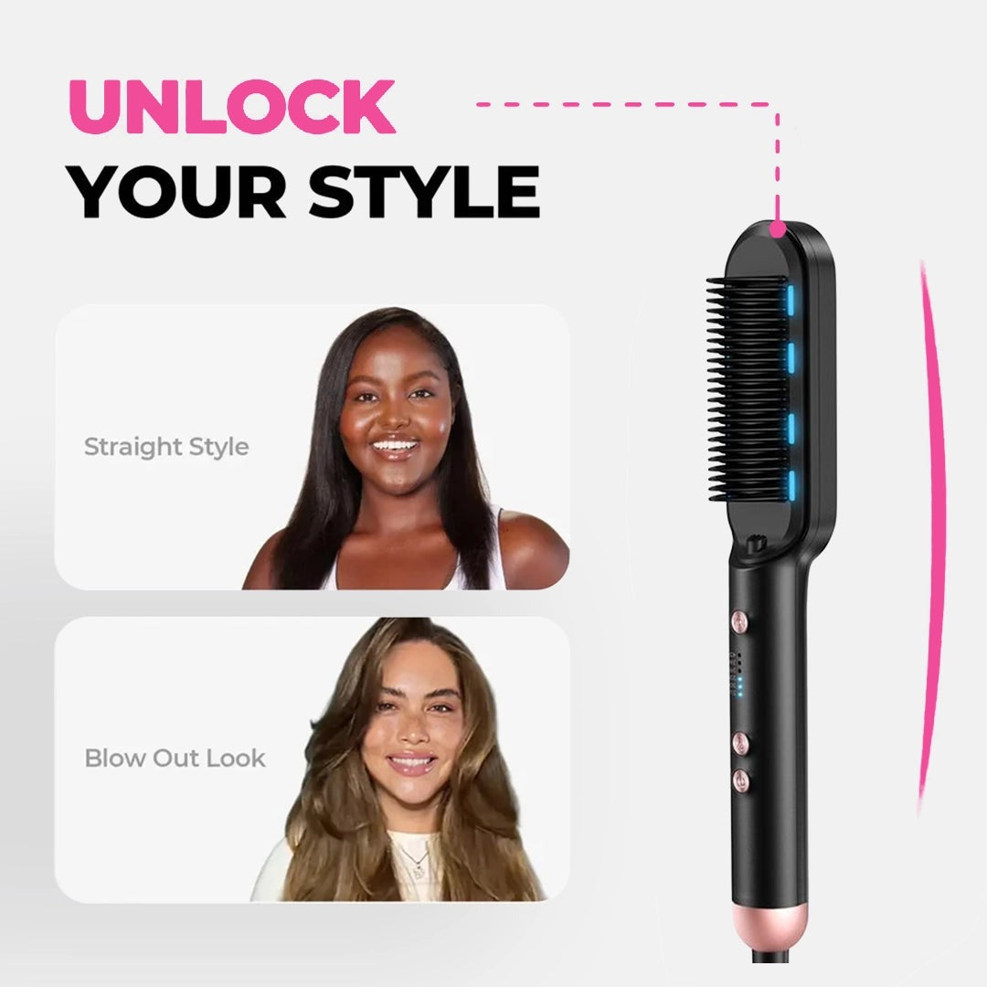 Cetosy™ 2-in-1 Sleek Sweep lonic Hair Straightener Brush