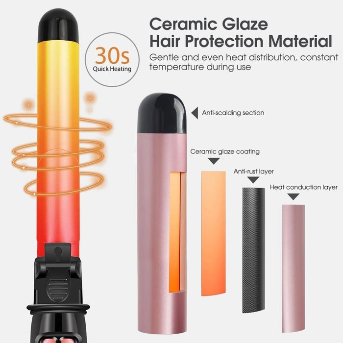 Cetosy™ Pro Auto Rotating Curling Iron | Dual-Direction
