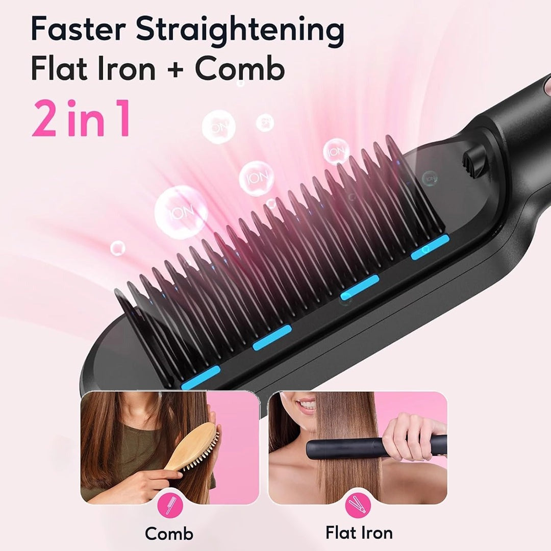 Cetosy™ 2-in-1 Sleek Sweep lonic Hair Straightener Brush