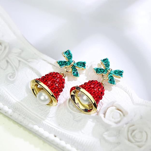Christmas Bowknot Bell Earrings