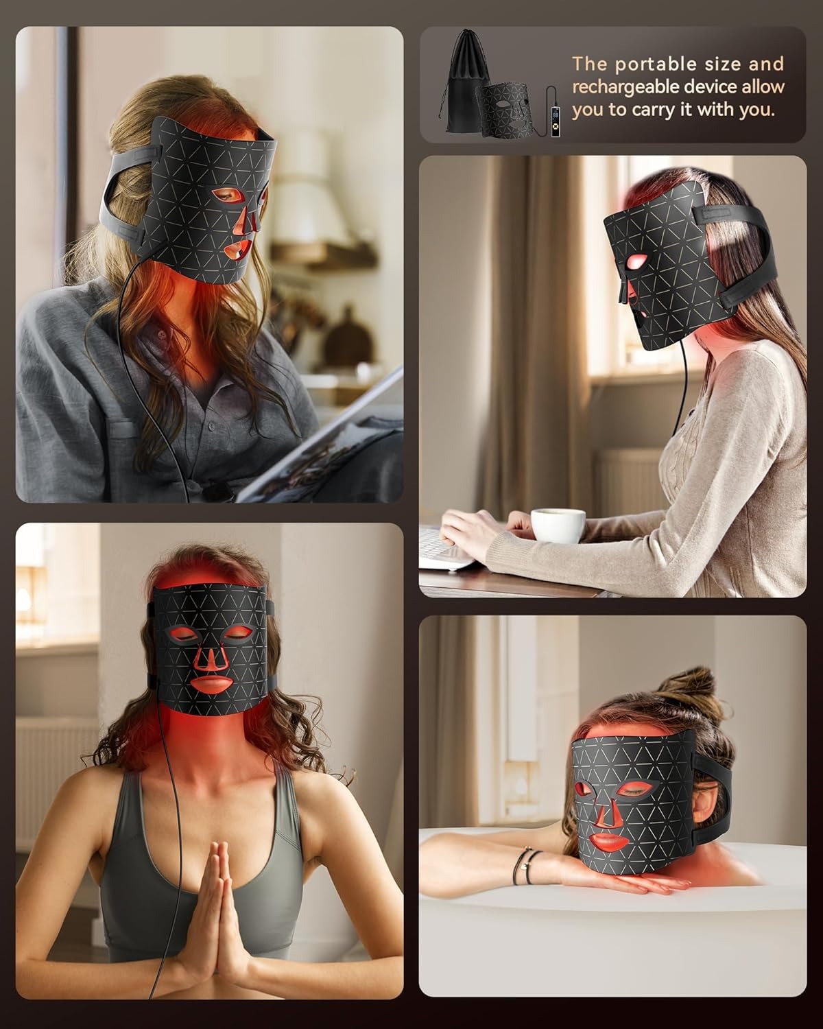 LED Light Therapy Mask – 630nm & 830nm Red Light for Skin Care at Home