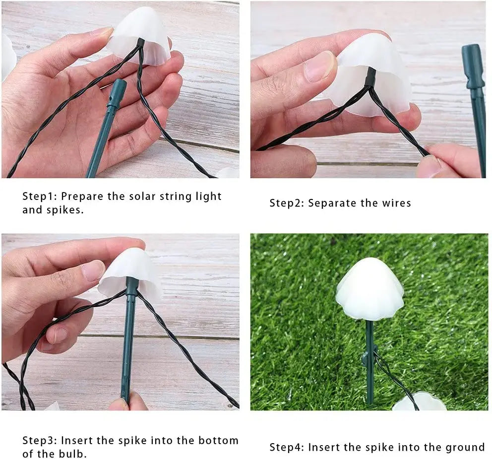 10 LED Solar Mushroom Lights Outdoor Waterproof Decorative Street Lights LD62