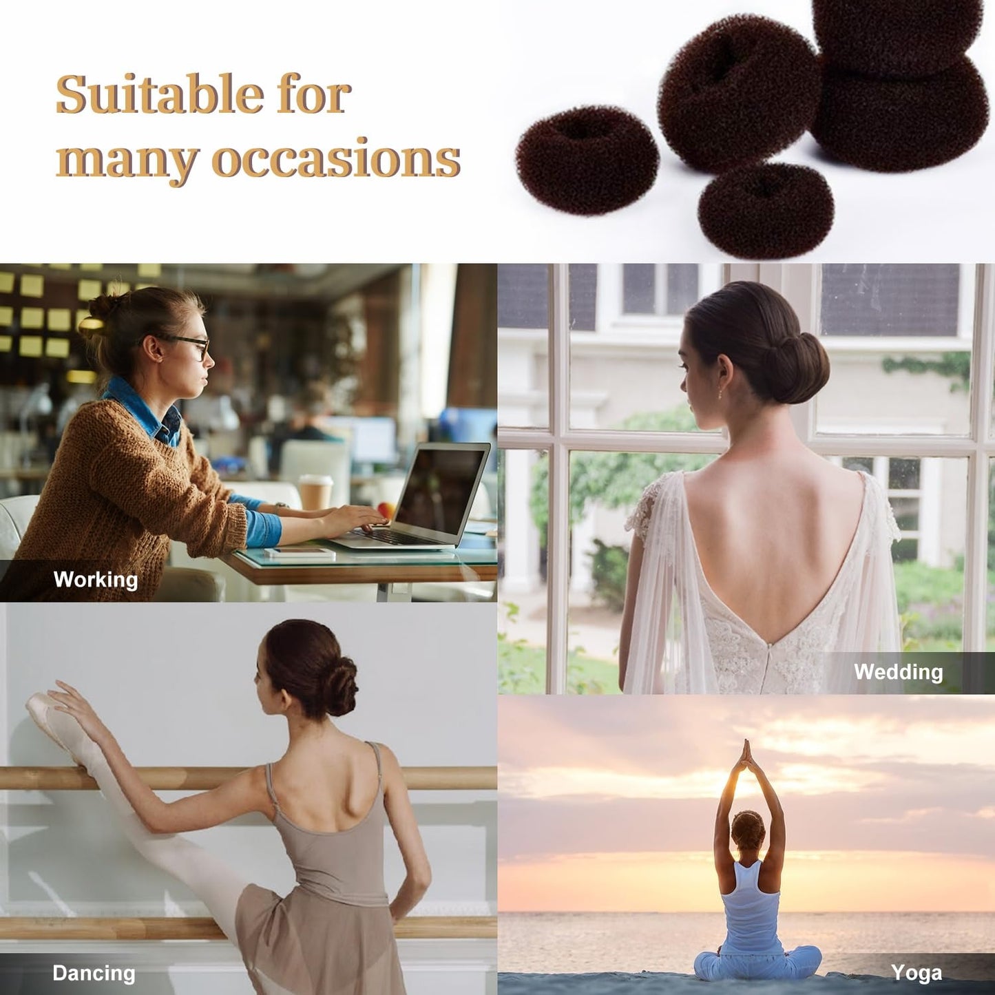 Donut Hair Bun Maker - Set 7 Pcs