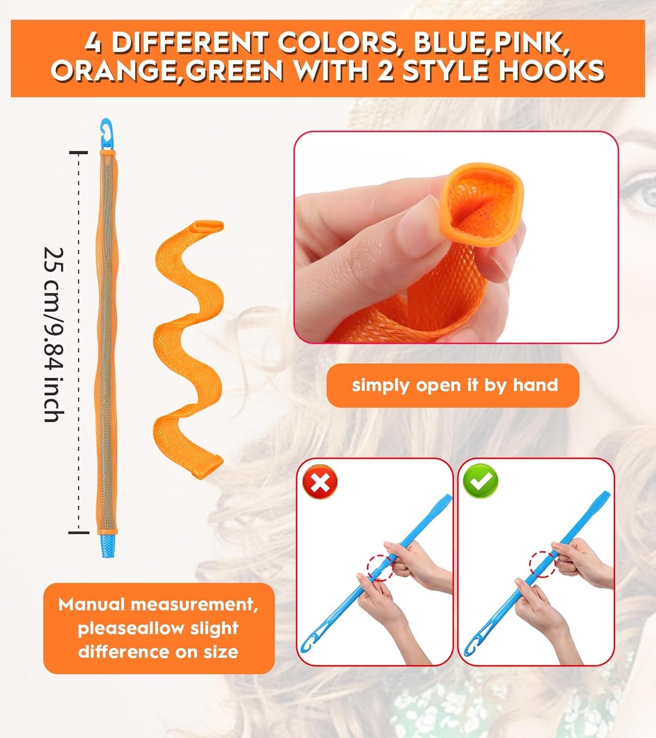 Heatless Waves Hair Curler - 40 Pcs