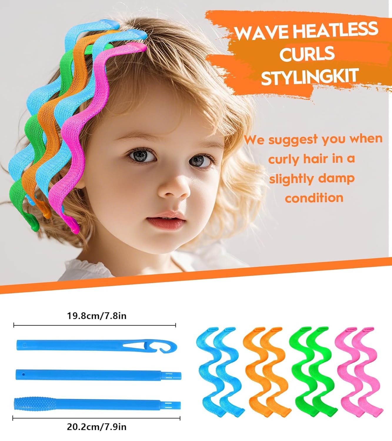 Heatless Waves Hair Curler - 40 Pcs