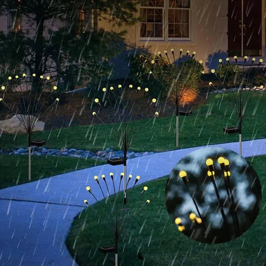 1PC Outdoor Waterproof Solar Firefly Lights for Garden & Lawn
