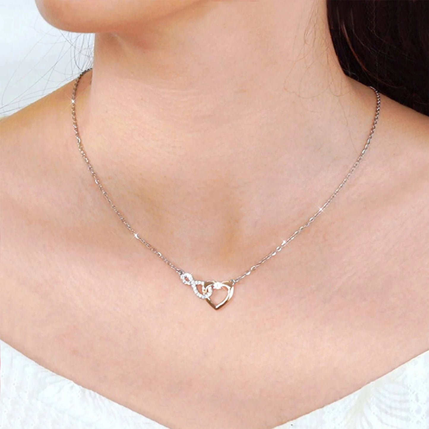 To My Beautiful Girlfriend Infinity Heart Necklace
