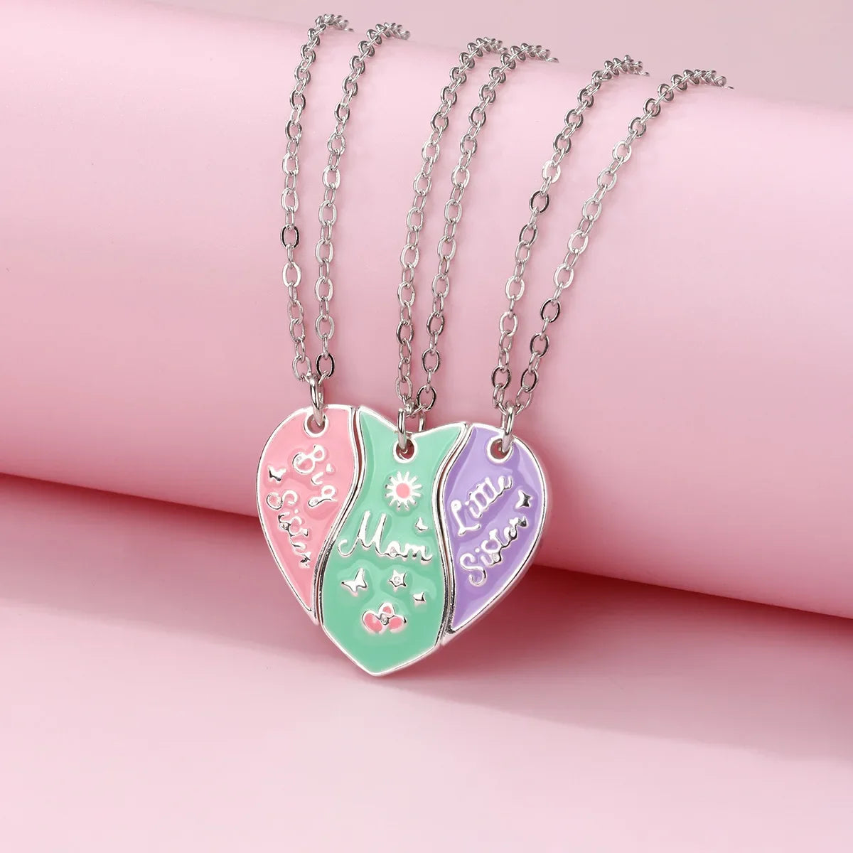 Big Sister Mom Little Sister Necklace Set - 3 Pieces/Set