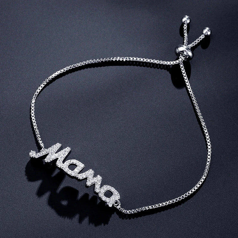 Mama Letter Zircon Bracelet