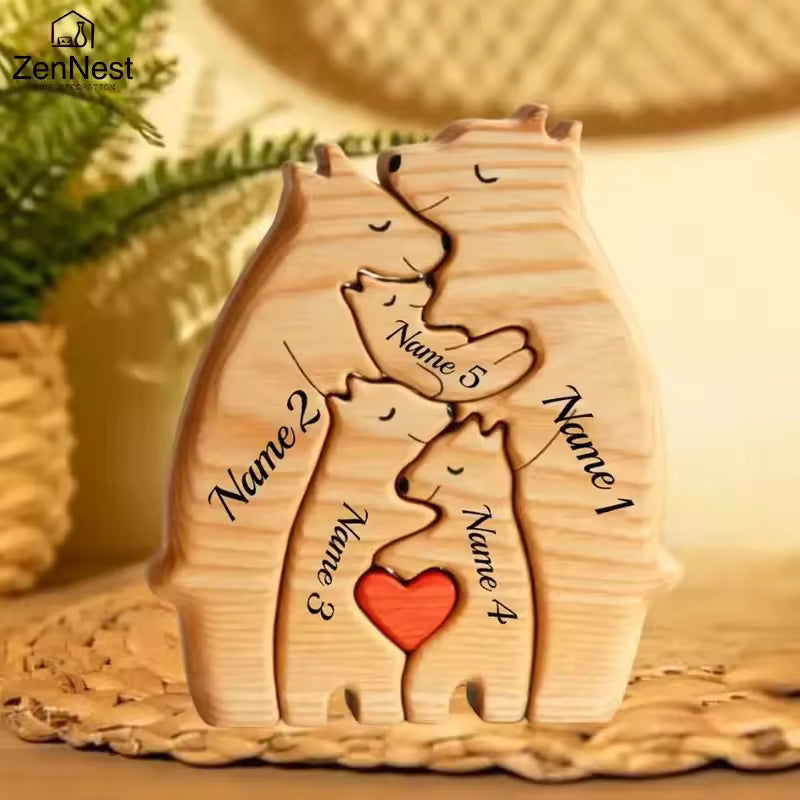 Personalized Hugging Bear Family Puzzle