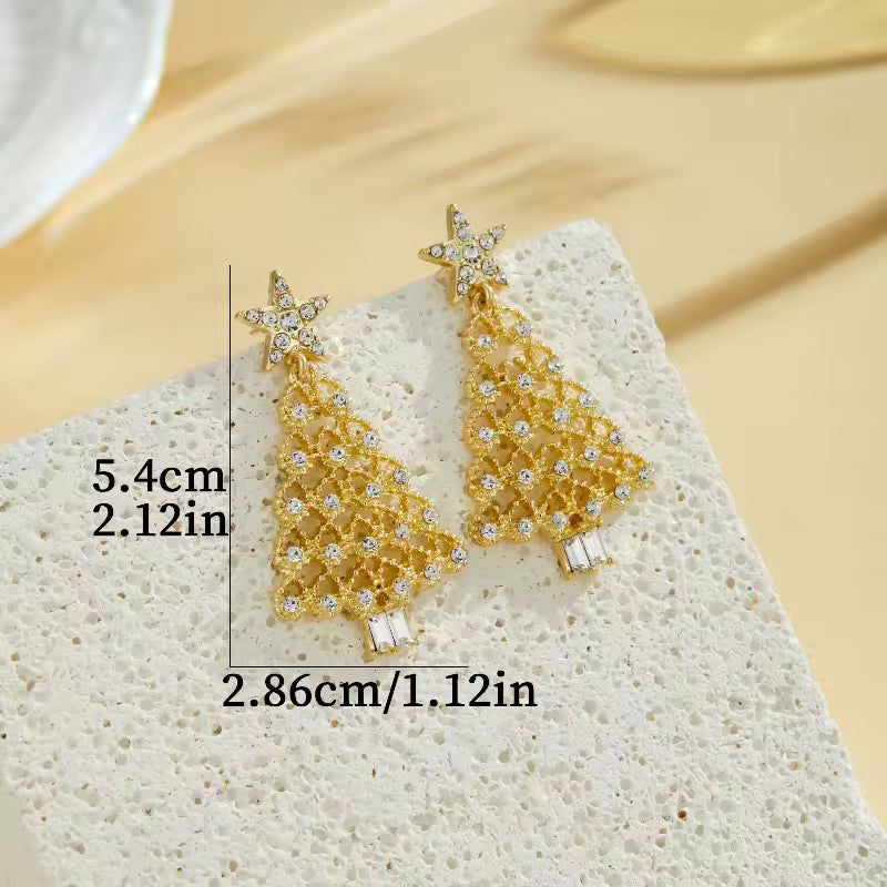 Christmas Tree Shiny Pendant Earrings