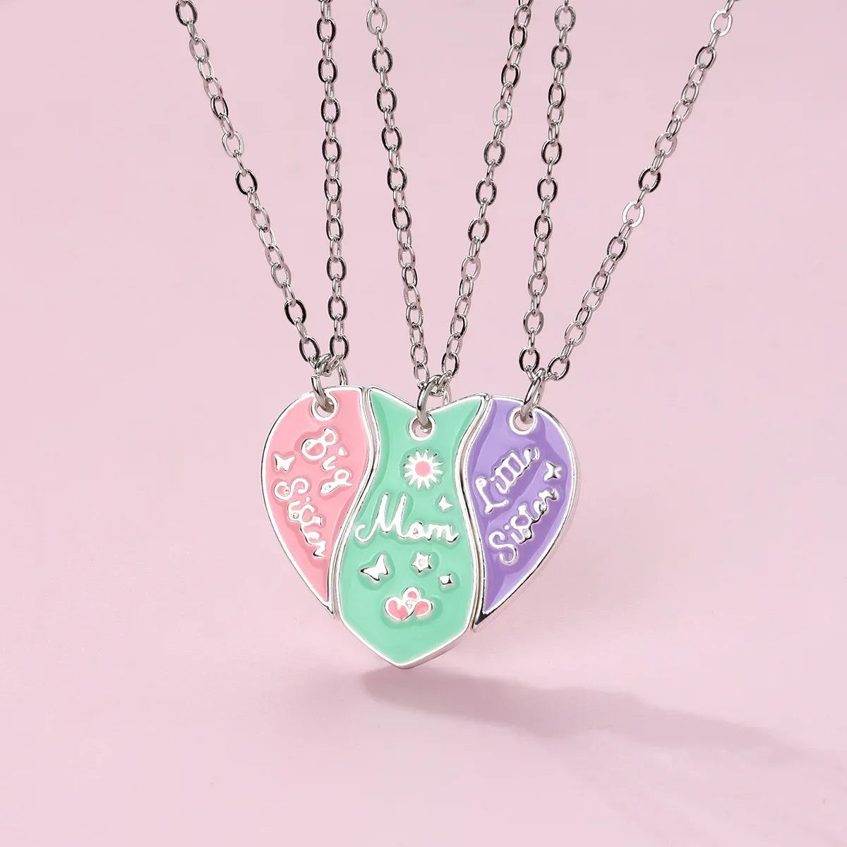 Big Sister Mom Little Sister Necklace Set - 3 Pieces/Set