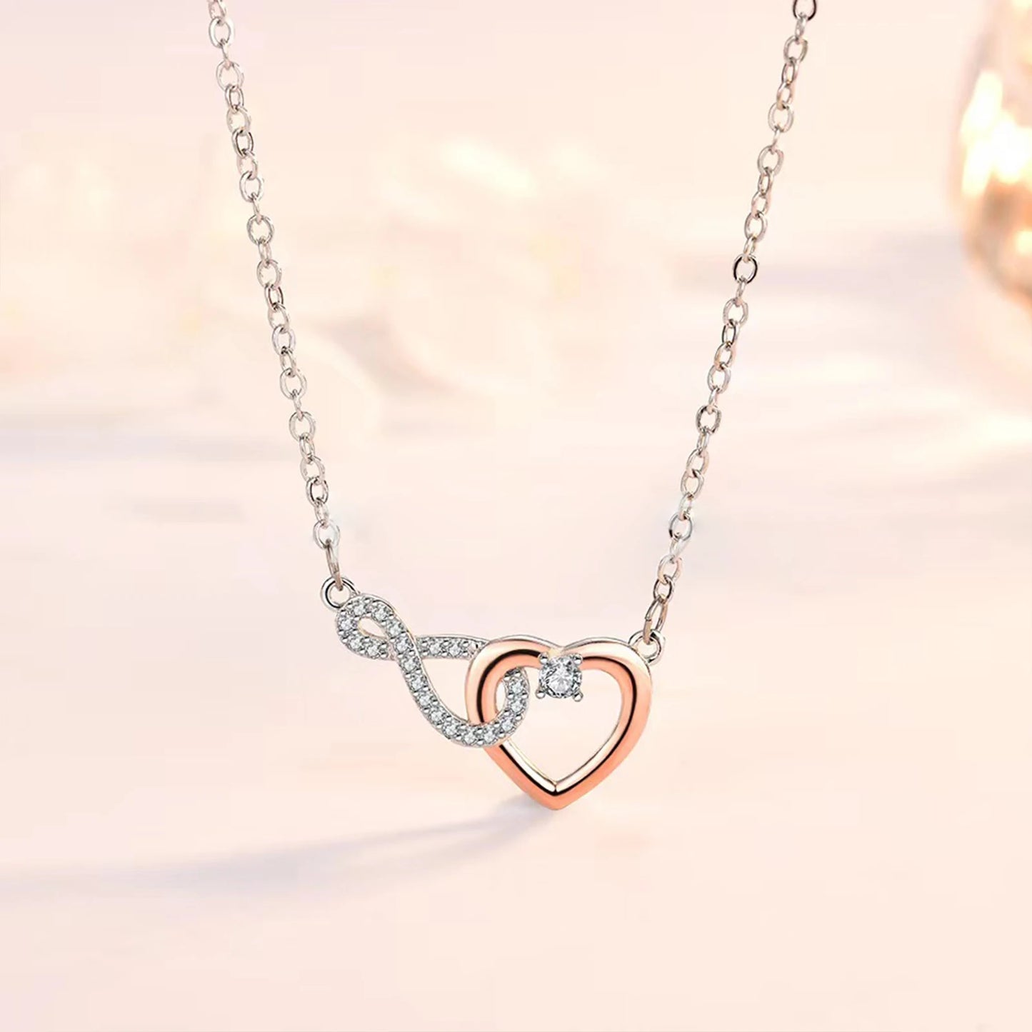 To My Beautiful Girlfriend Infinity Heart Necklace