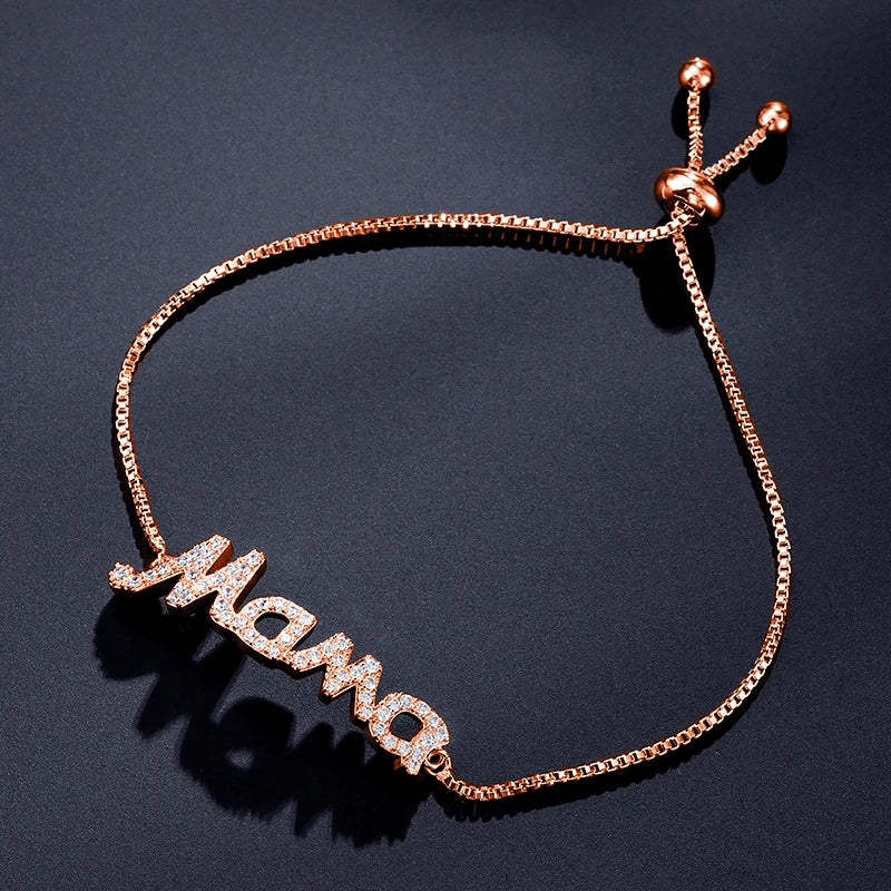Mama Letter Zircon Bracelet