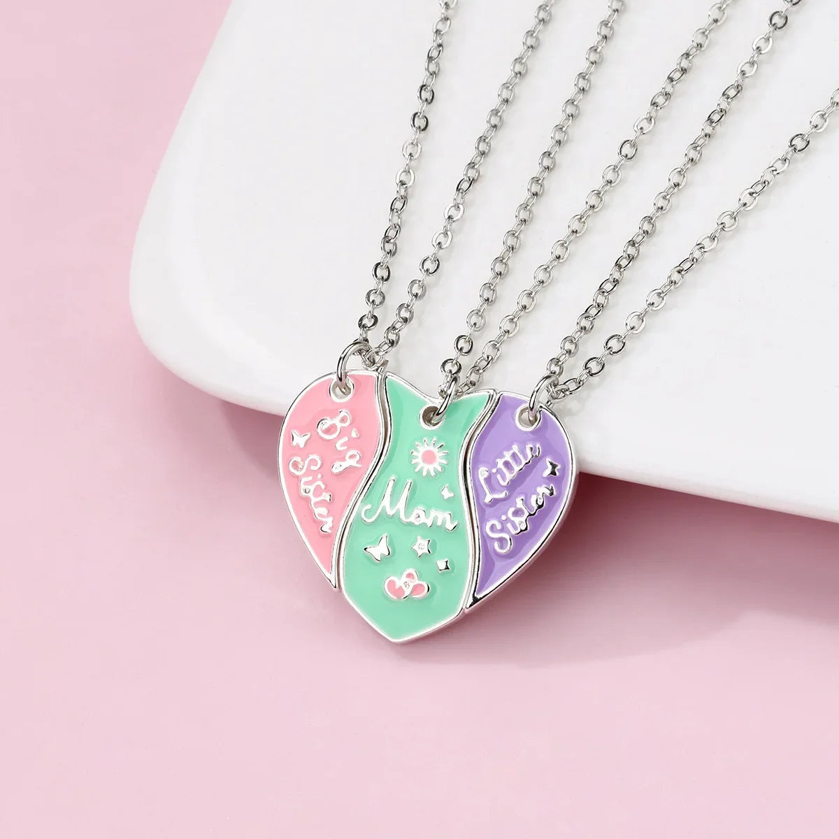 Big Sister Mom Little Sister Necklace Set - 3 Pieces/Set