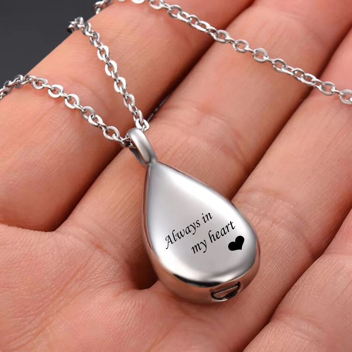 Always In My Heart Memorial Teardrop Necklace
