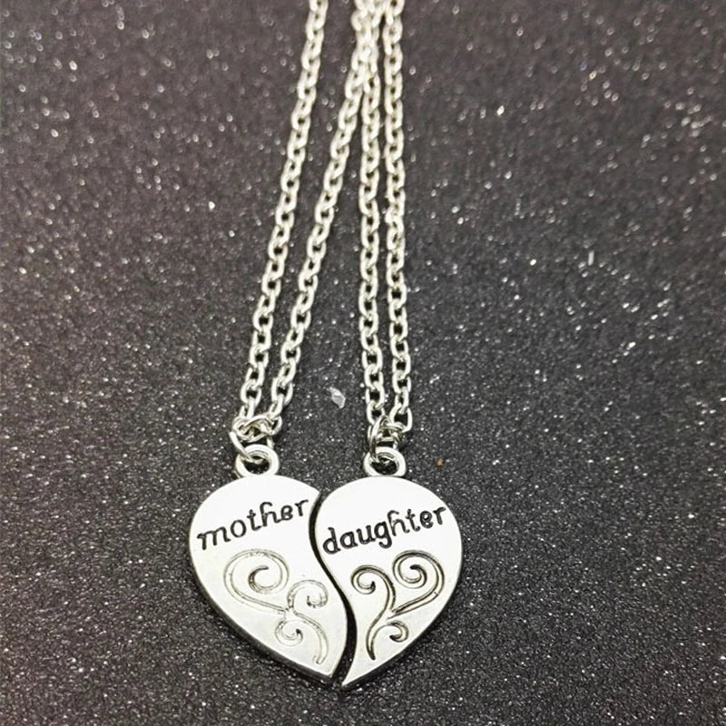 “Two Halves, One Heart” – Mother Daughter Necklace Set