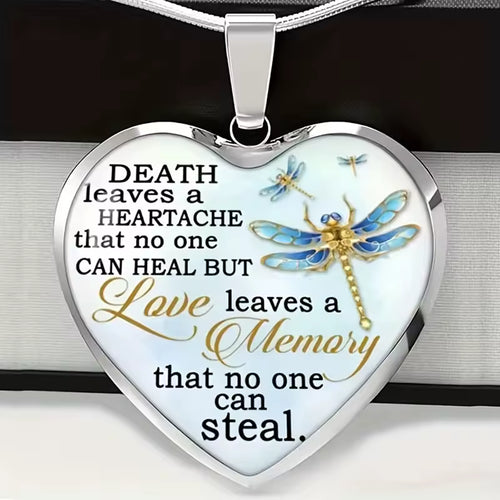 "Death Leaves A Heartache That No One Can Heal" Pendant Necklace