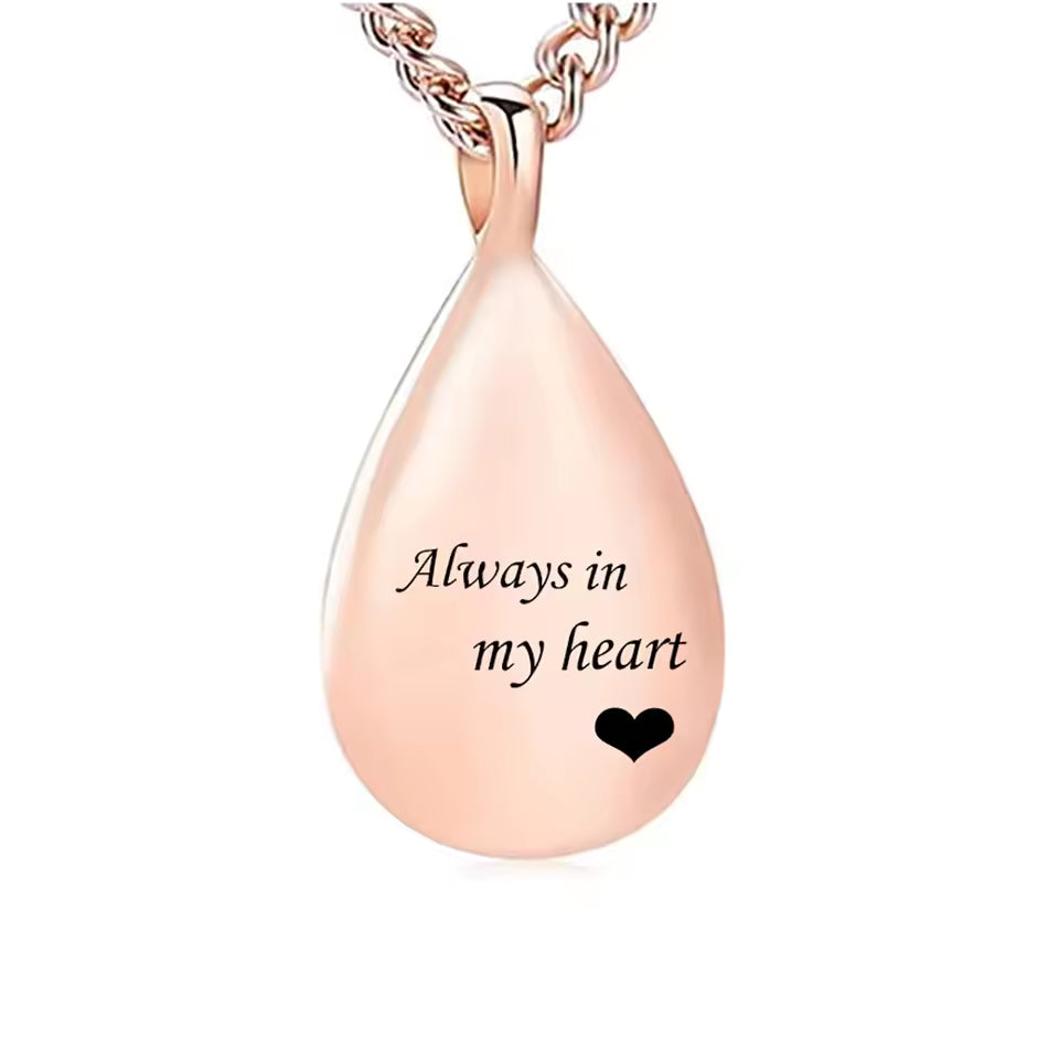Always In My Heart Memorial Teardrop Necklace