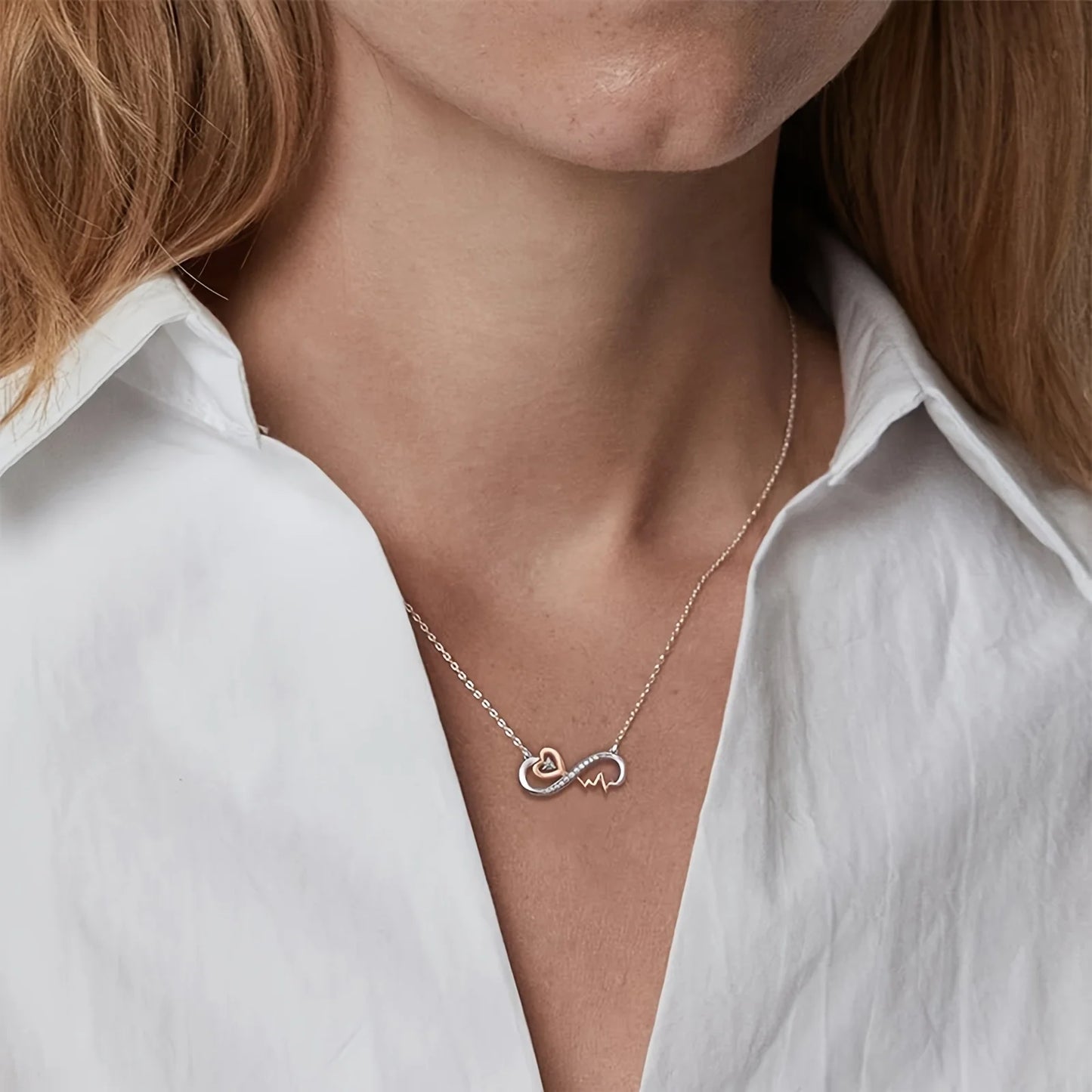 To My Beautiful Granddaughter Infinite Love and Heartbeat Necklace