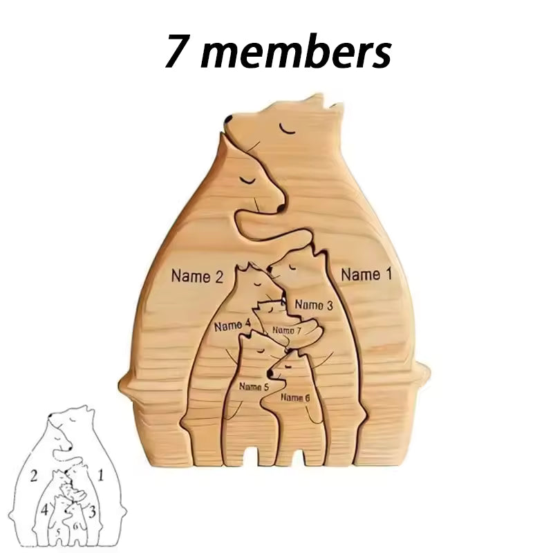 Personalized Hugging Bear Family Puzzle