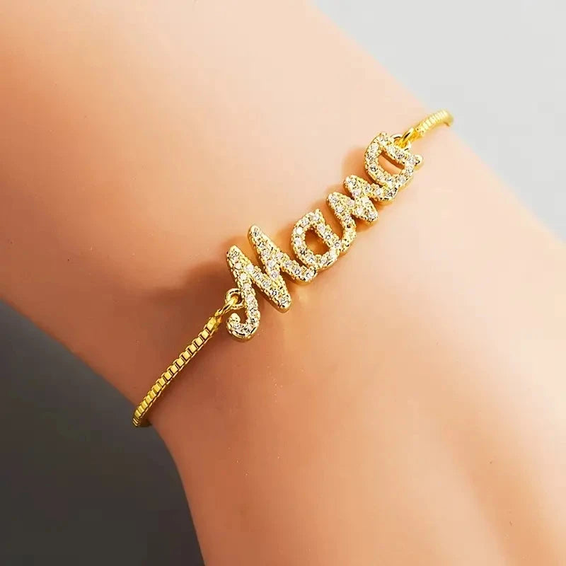 Mama Letter Zircon Bracelet