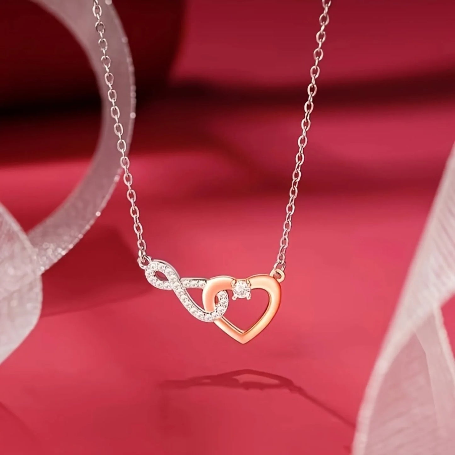 To My Beautiful Girlfriend Infinity Heart Necklace