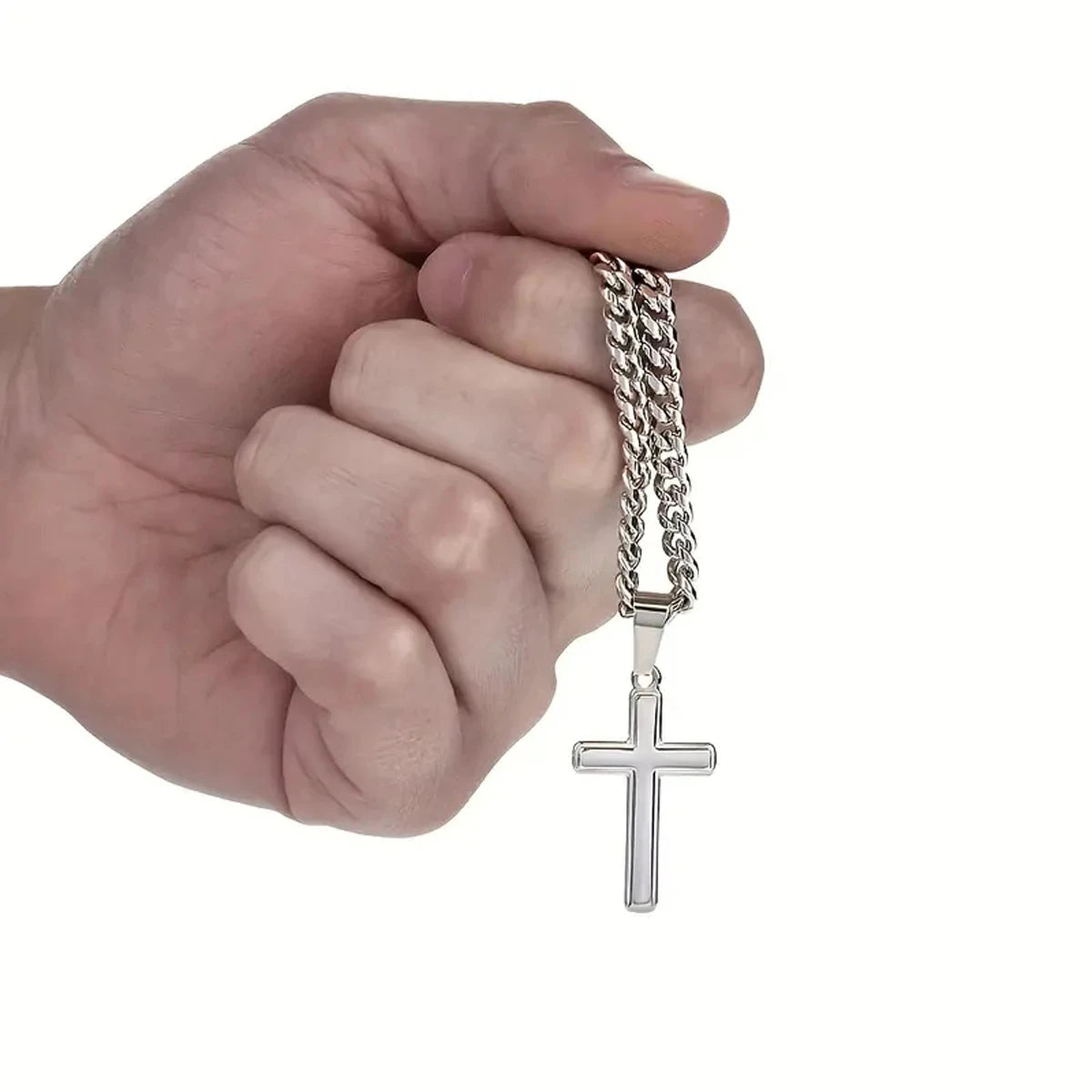 "My Dear Son Always Remember You Are Braver Than You" Believe Cross Necklace from Mom