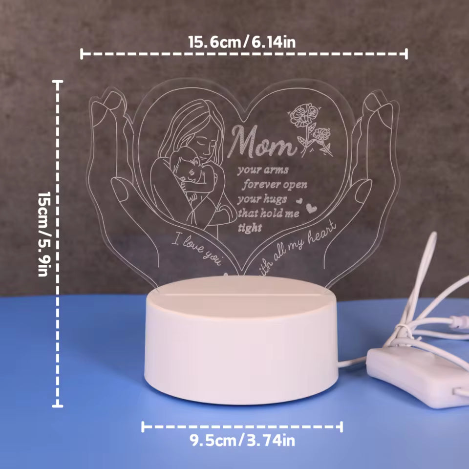 “With All My Heart” 3D LED Night Light