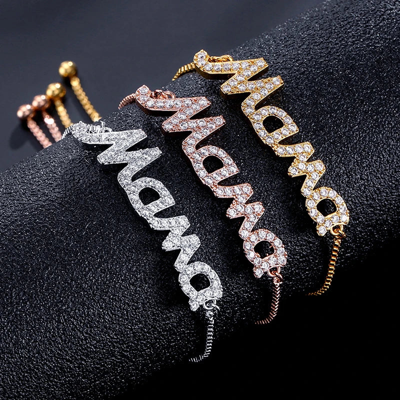 Mama Letter Zircon Bracelet