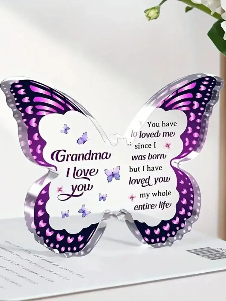 Grandma I Love You Butterfly Acrylic Plaque