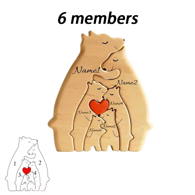 Personalized Hugging Bear Family Puzzle