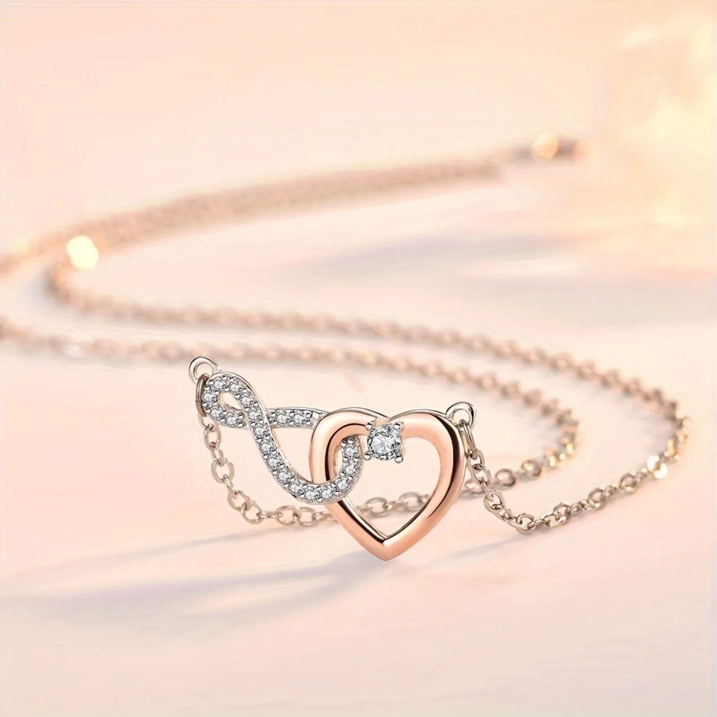 To My Beautiful Girlfriend Infinity Heart Necklace