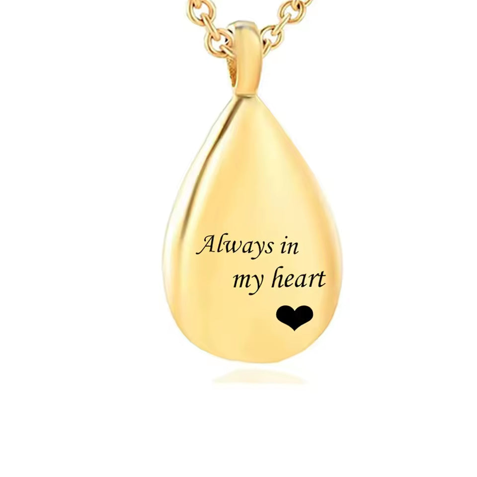 Always In My Heart Memorial Teardrop Necklace