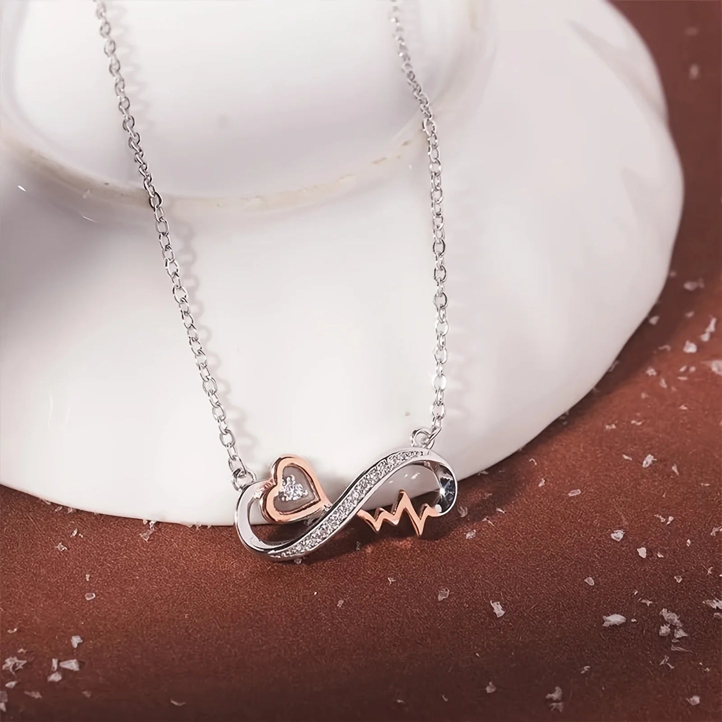 To My Beautiful Granddaughter Infinite Love and Heartbeat Necklace