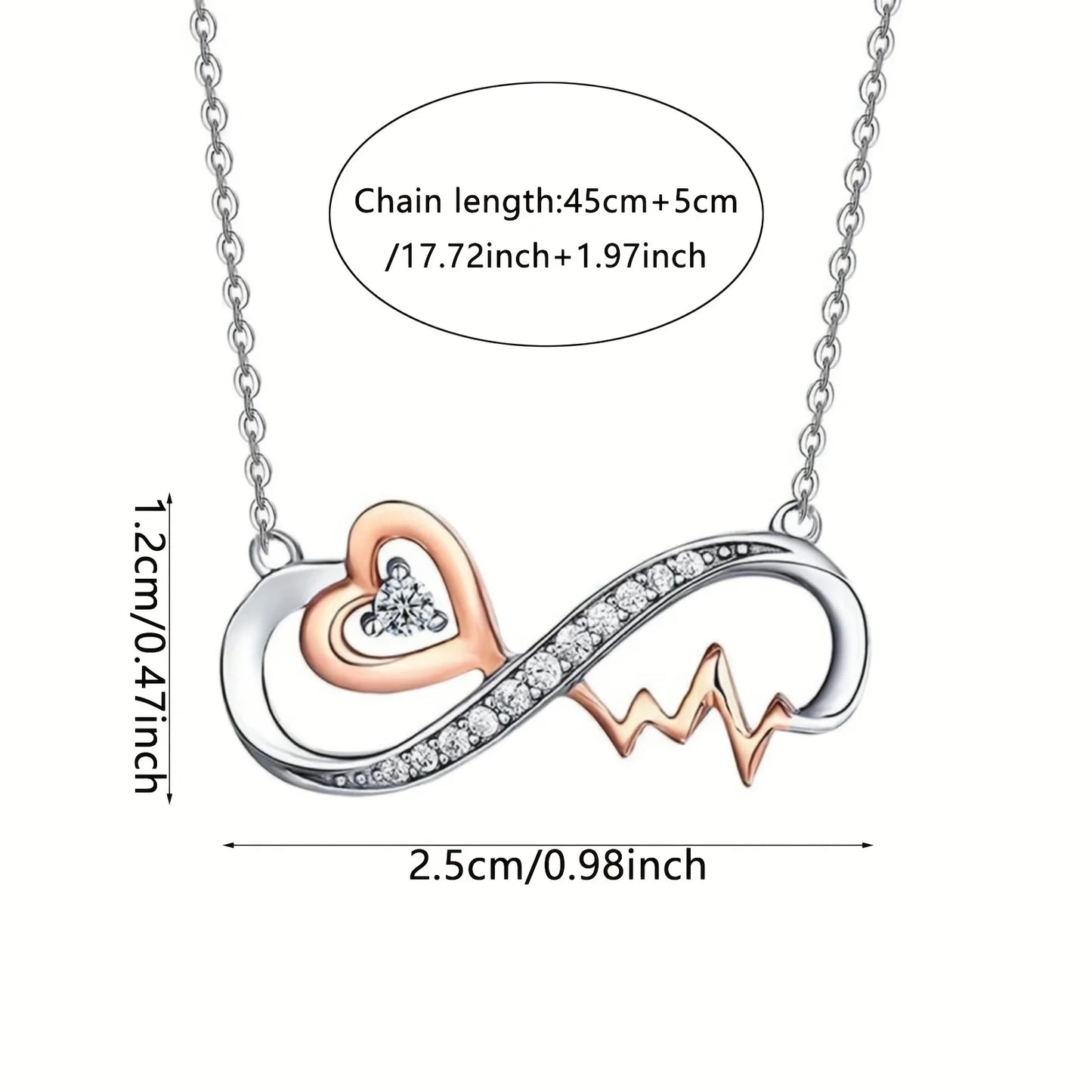 To My Beautiful Granddaughter Infinite Love and Heartbeat Necklace