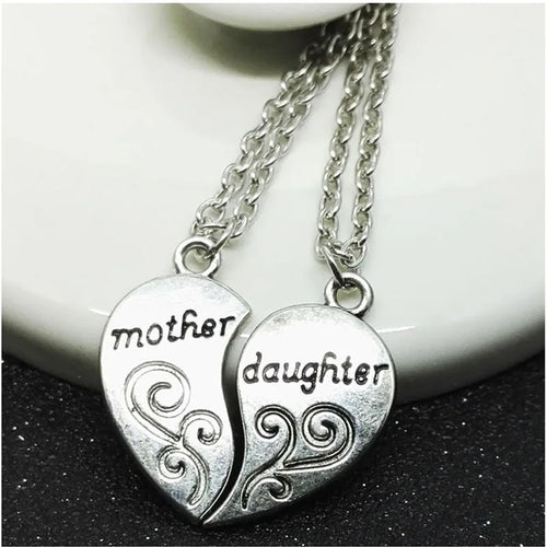 “Two Halves, One Heart” – Mother Daughter Necklace Set