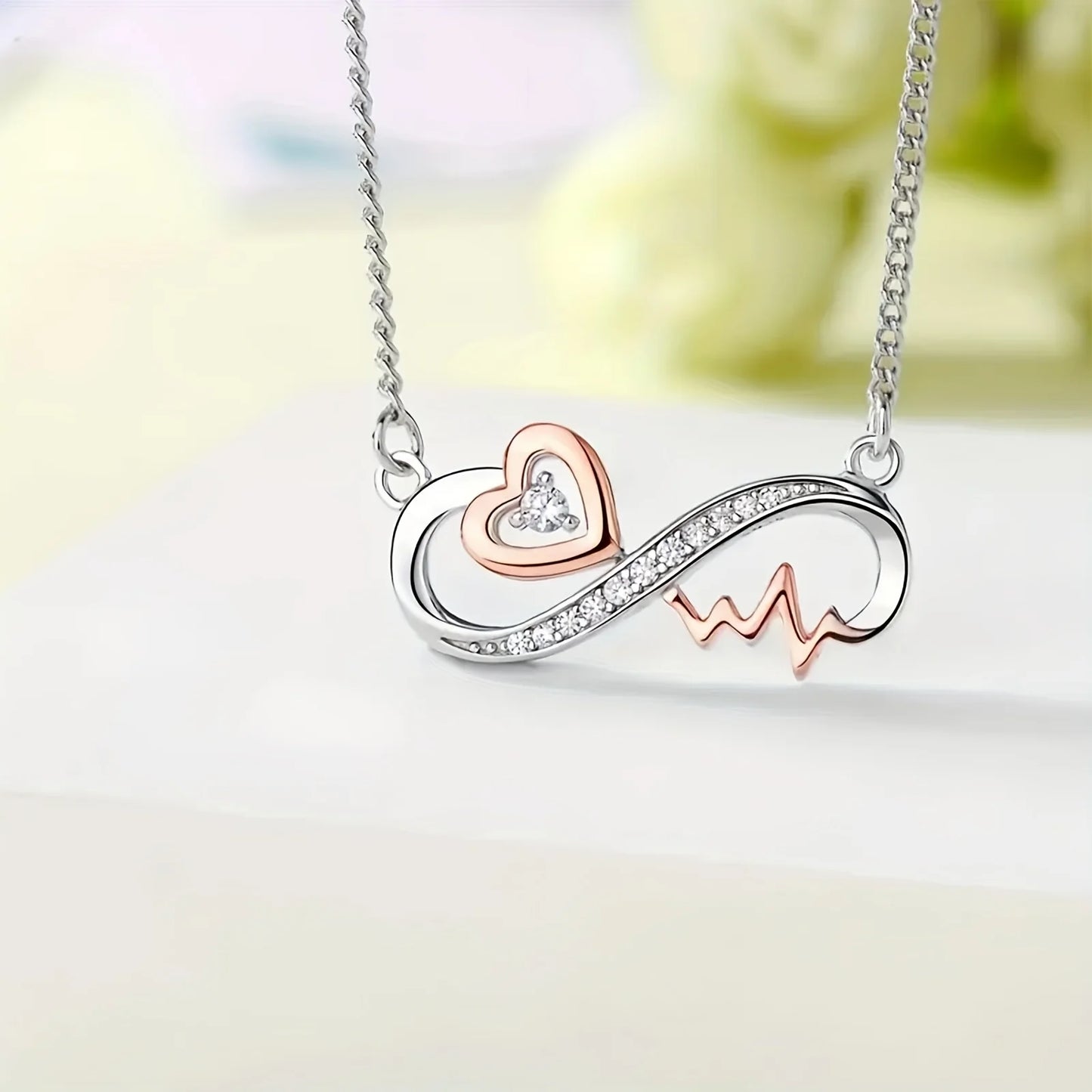 To My Beautiful Granddaughter Infinite Love and Heartbeat Necklace