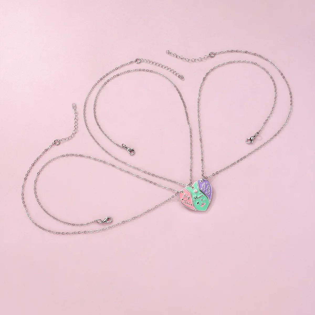 Big Sister Mom Little Sister Necklace Set - 3 Pieces/Set
