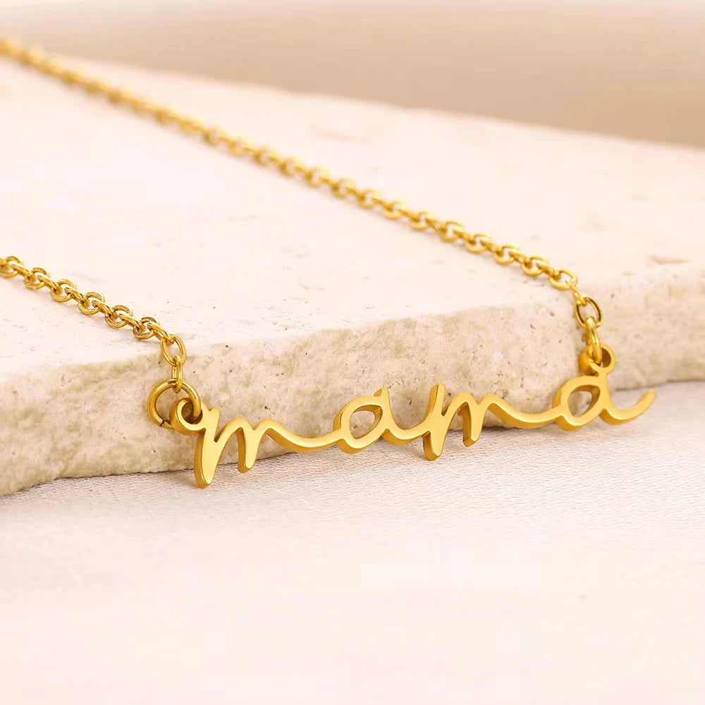 Mama Letter Pendant Necklace
