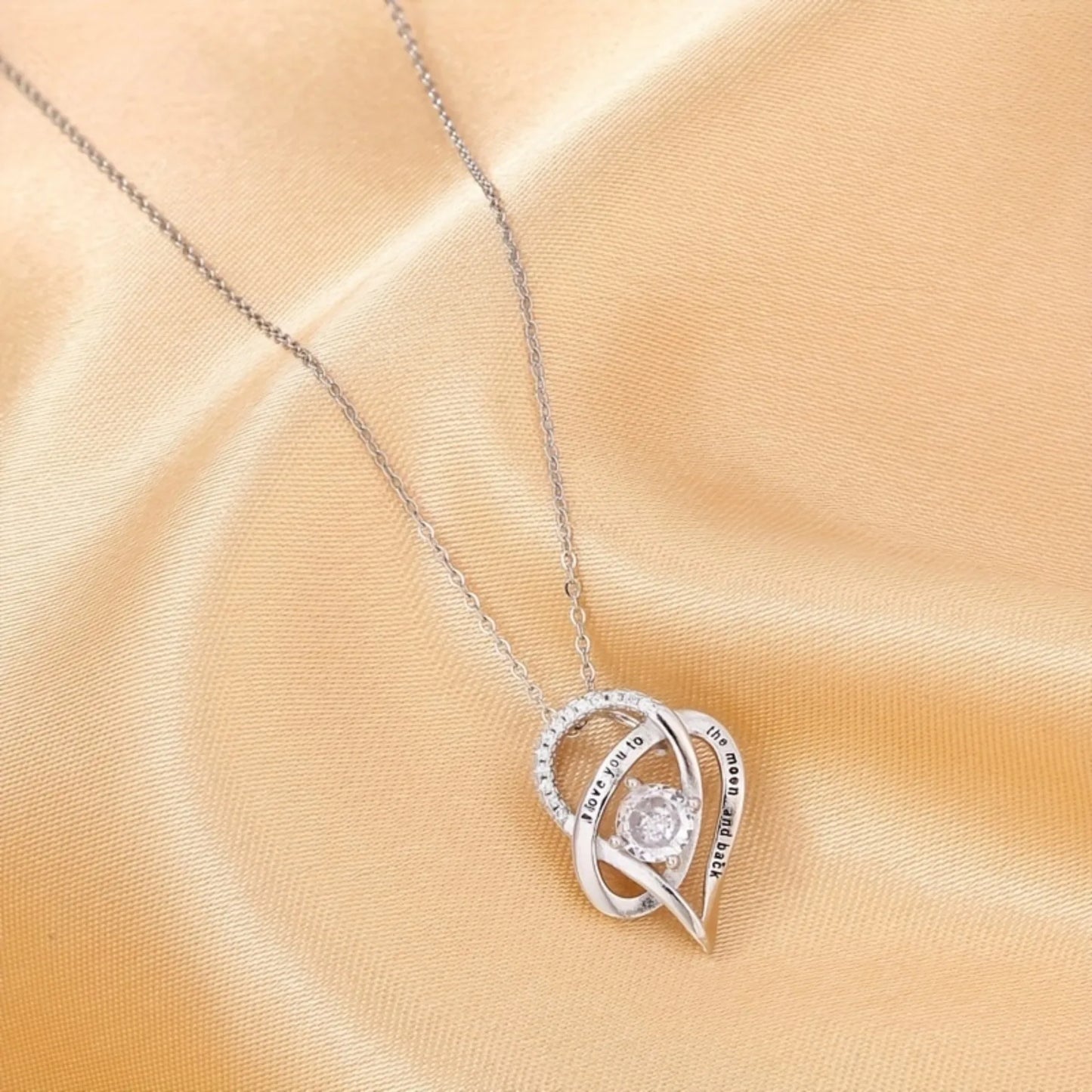 "I Love You to the Moon and Back" Engraving Necklace for Daughter from Dad