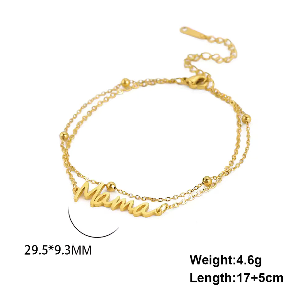 Letter Mama Charm Bracelet