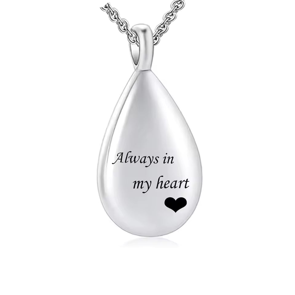 Always In My Heart Memorial Teardrop Necklace