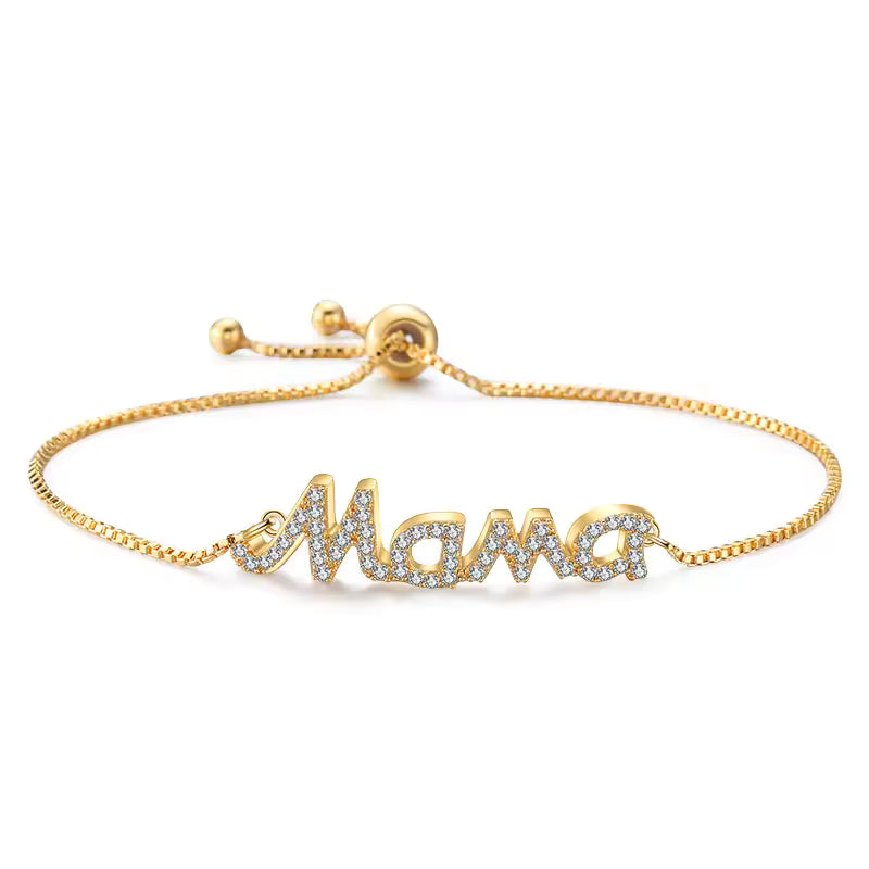 Mama Letter Zircon Bracelet