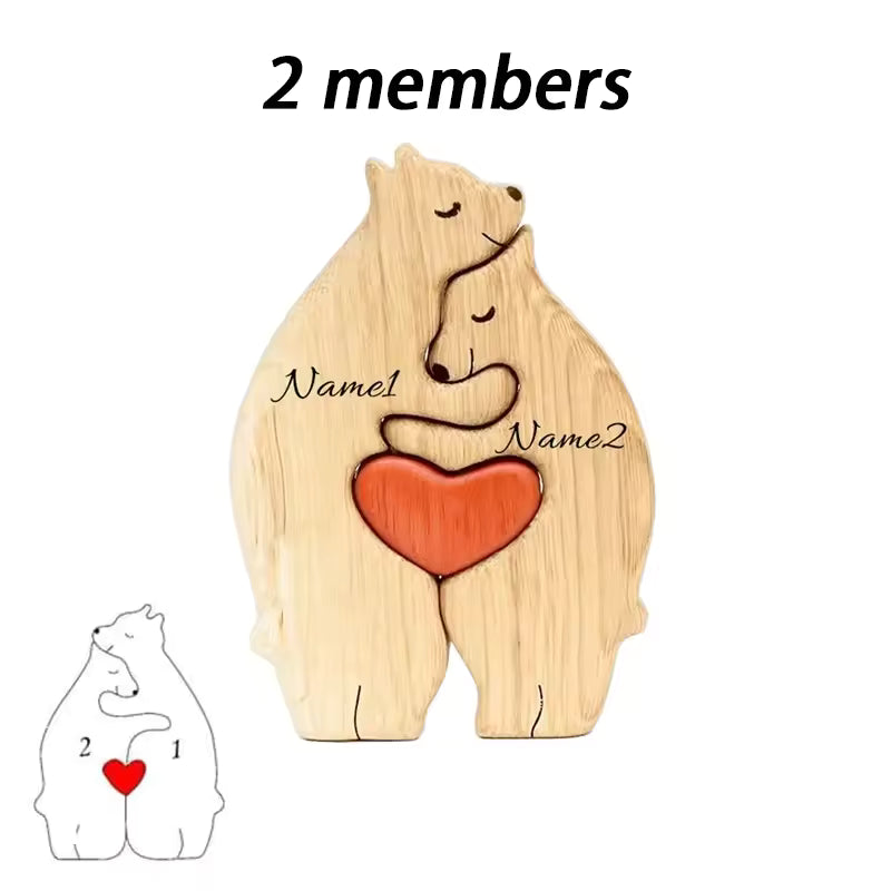 Personalized Hugging Bear Family Puzzle