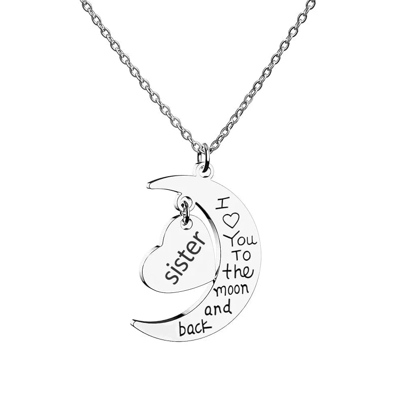 Sister I Love You To The Moon and Back Necklace