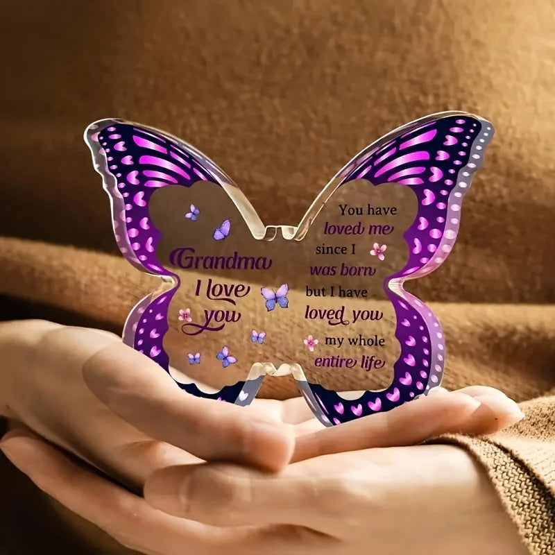 Grandma I Love You Butterfly Acrylic Plaque