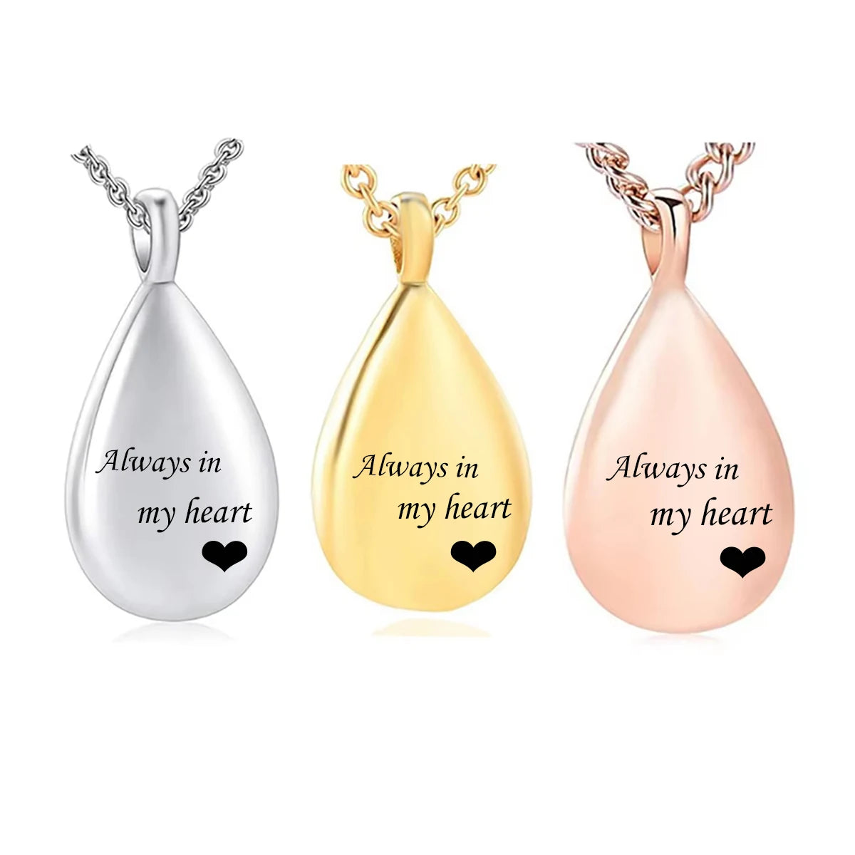 Always In My Heart Memorial Teardrop Necklace