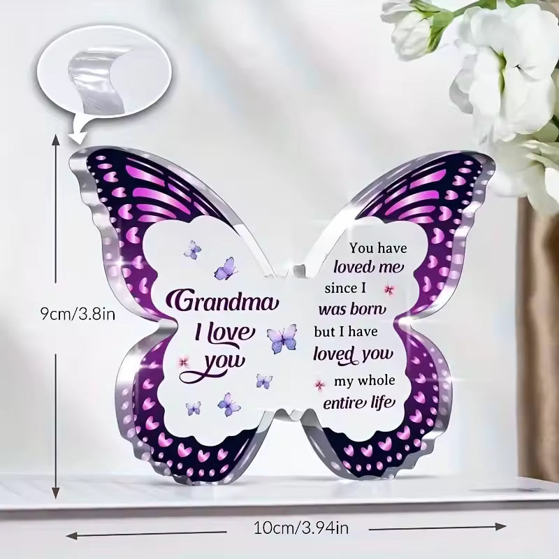 Grandma I Love You Butterfly Acrylic Plaque